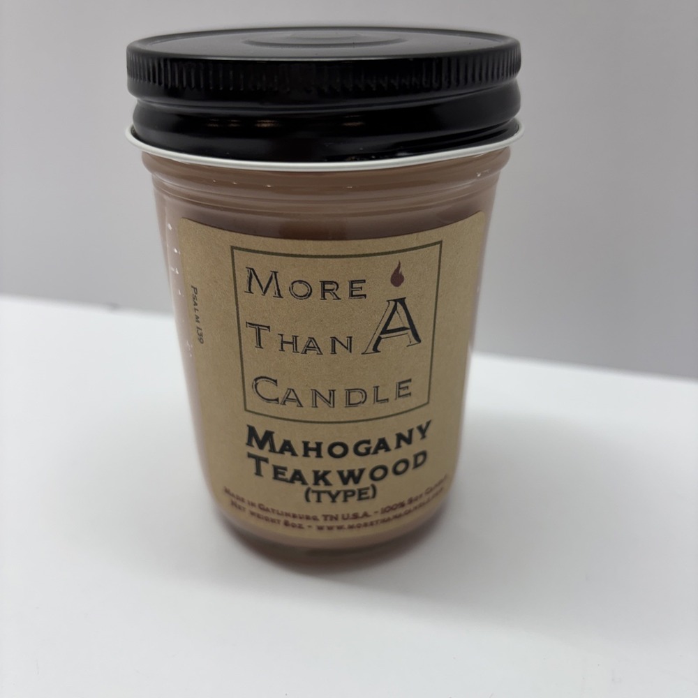 More Than A Candle Mahogany Teak Wood 8oz soy